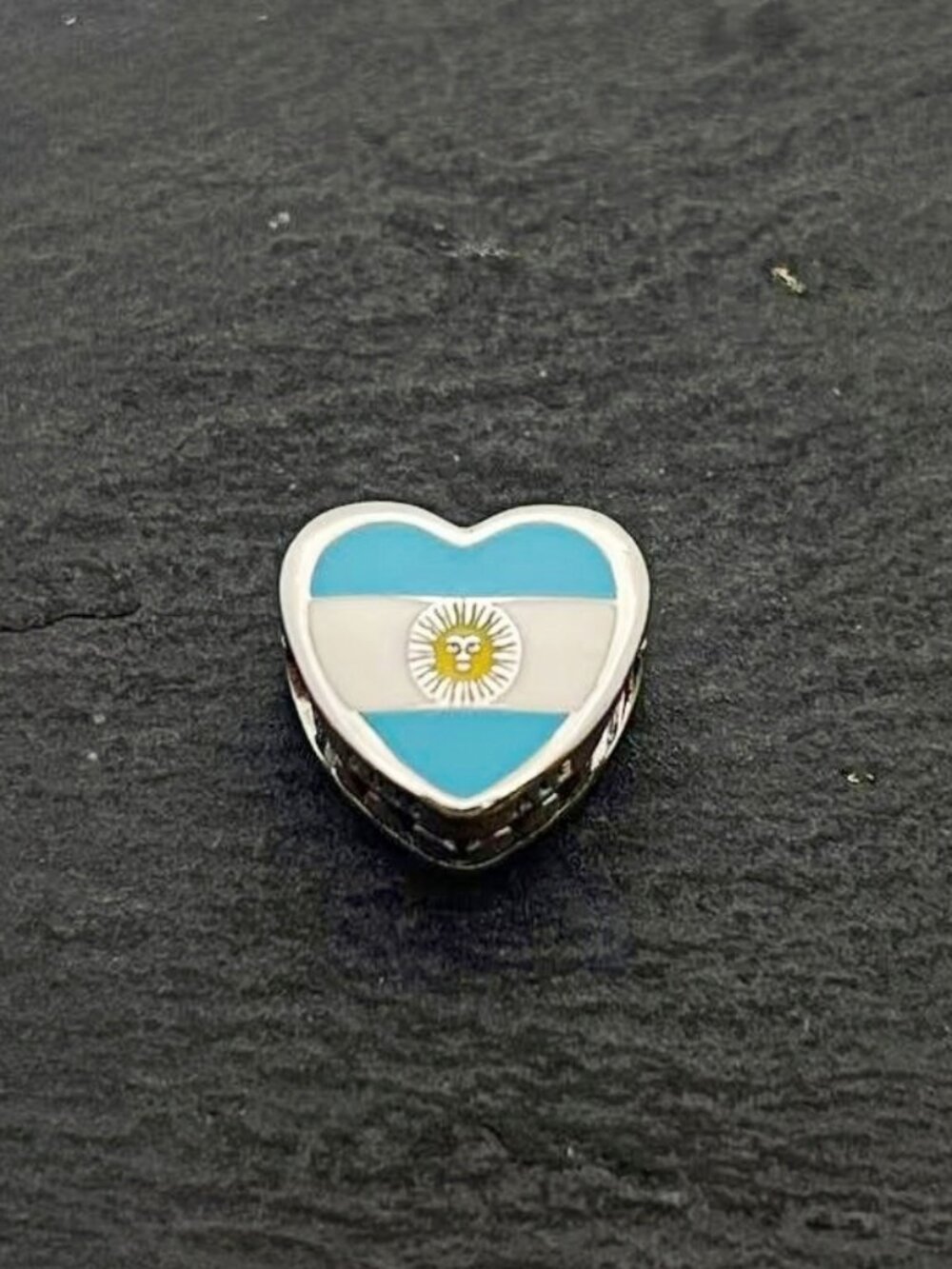 Pandora I Love Argentina Exclusive Heart Charm Sterling Silver Jewelry